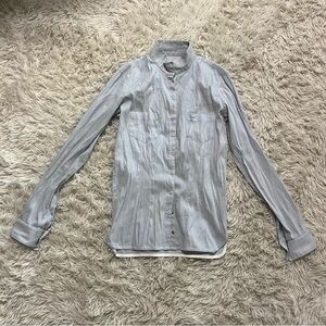 Women’s Size 36T Blue Winston Long Sleeve Horseback Riding Show Shirt. Good Cond